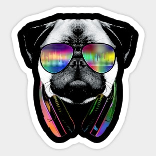 Dog Pug Music Sticker